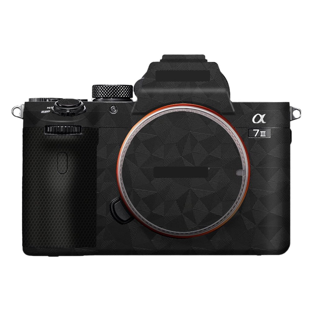 Camera Cover Skin Sticker for Sony A7III A7M3 A7R III Camera Protector Film Skin Anti-Scratch Protective Decoration A7 III A7R3(Triangle Black)