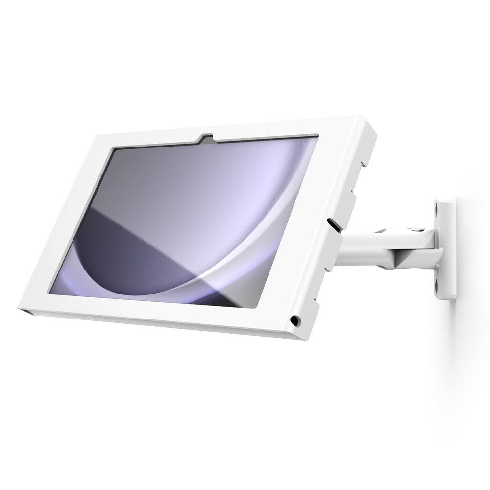Compulocks Galaxy Tab A9+/A11+ Wall Mount Enclosure  Secure Swing Arm Mount for Tablet  Apex Enclosure  Commercial Display Wall Stand for Office, Bussines Events - White