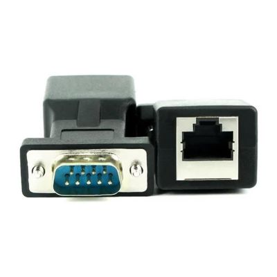 ACGTUY DB9 RS232 Female/Male to RJ45 Network Adapter, COM Port to Cat5e/6 LAN Ethernet Port Converter, DB9 Serial Female to RJ45 Female(Male)