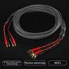 AUDOLE 1 Pair HiFi Speaker Cable High Purity 6N OFC Core with Banana and Y 24K Gold Plug Horn Cable for Amplifier Speaker(Banana-Y Plug,1.5 Meters) view 2