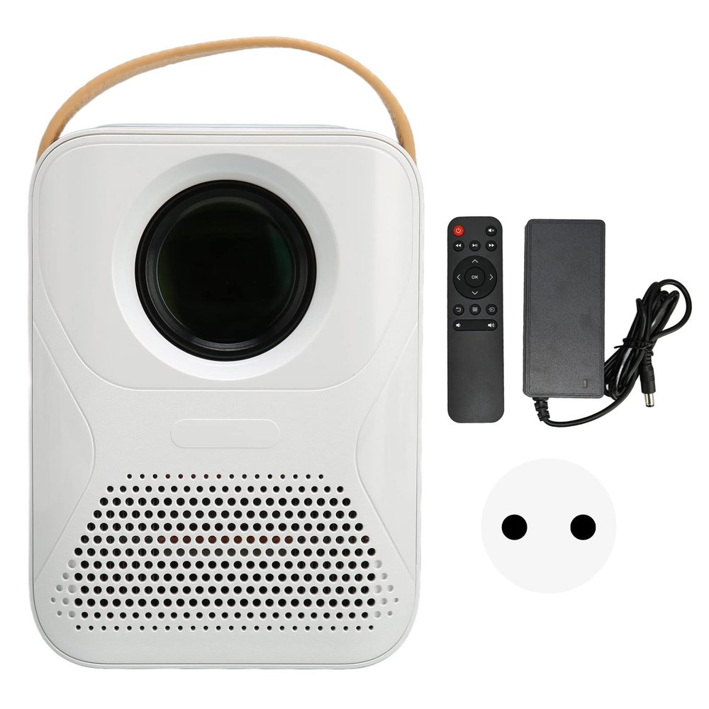 Mini Projector, 5G Wi Fi Bluetooth Portable Outdoor Home Theater Movie Projector, 1080P 4K Full HD Portable Projector Optical Engine HiFi Loudspeaker for TV Phone Laptop (US Plug)