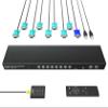 8 Port VGA KVM Switch with Remote, USB Switcher, 8 Computers Share 1 Monitor, 4 USB 2.0 Hubs, Keyboard Mouse Printer, 8 KVM VGA Cables, 1 Desktop Controller, 1 IR Remote view 1