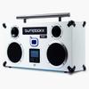 Bumpboxx Freestyle Pro Retro Boombox Bluetooth Speaker, Up to 16-hour Play Time, Deep Bass, Large Bluetooth Boombox Speaker with 3.5" LCD Display, 2 Wireless Rechargeable Microphones, White view 4