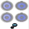 Audiosavings Bundle: (4) Kicker 51KM614FL 6.5" Thin Mount 60w Marine Boat Speakers w/RGB LED KM614FL Bundle with Rockville RGHR2 Marine Gauge Hole Receiver w Bluetooth USB (5 Items) view 1