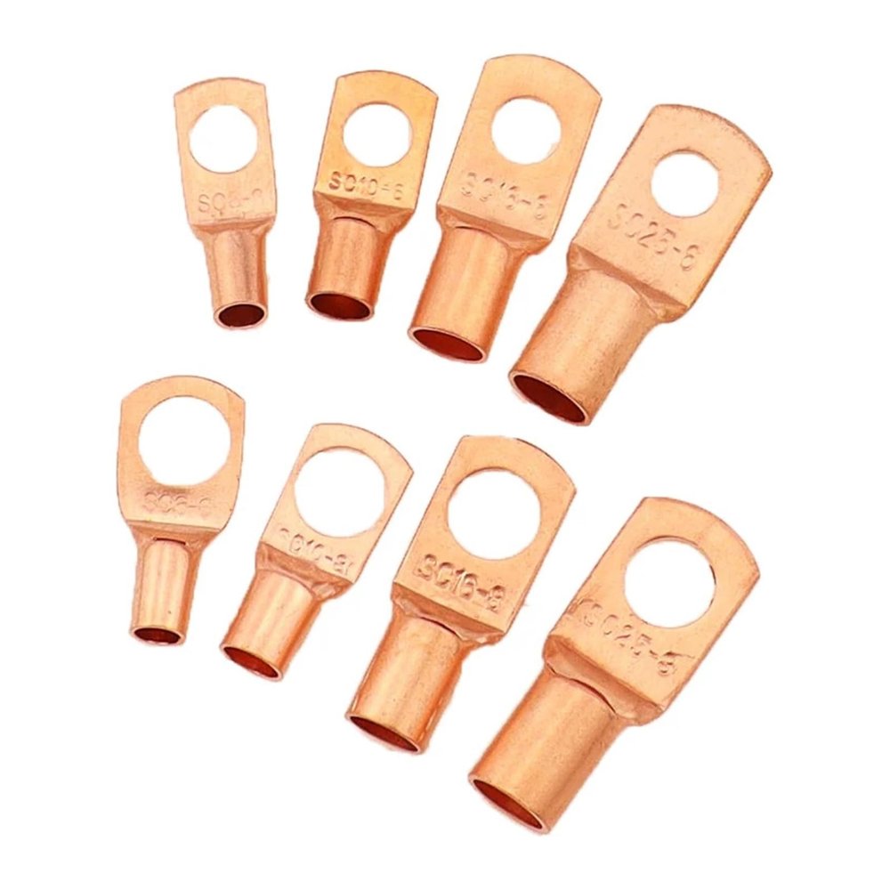 10/25/50/100pcs Copper Lug Ring Wire Connectors Bare Cable Electric Crimp Terminal SC6-6 SC6-8 SC10-6 SC10-8 SC16-6 SC25-6(10PCS,SC6-8)