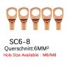 10/25/50/100pcs Copper Lug Ring Wire Connectors Bare Cable Electric Crimp Terminal SC6-6 SC6-8 SC10-6 SC10-8 SC16-6 SC25-6(10PCS,SC6-8) view 2