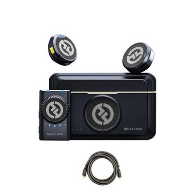 Hollyland Lark M2 Charcoal 2.4 GHz Camera Mount Microphone System with Mustang AV HS-101 HDMI Cable