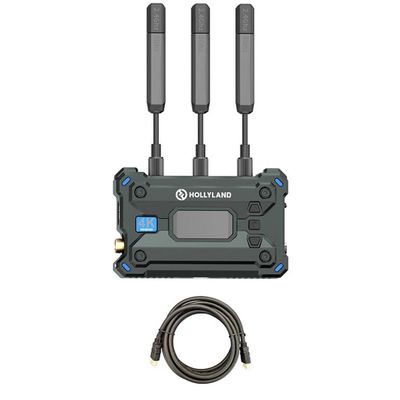 Hollyland Pyro S RX Wireless Video Transmission Receiver with Mustang AV HS-101 HDMI Cable