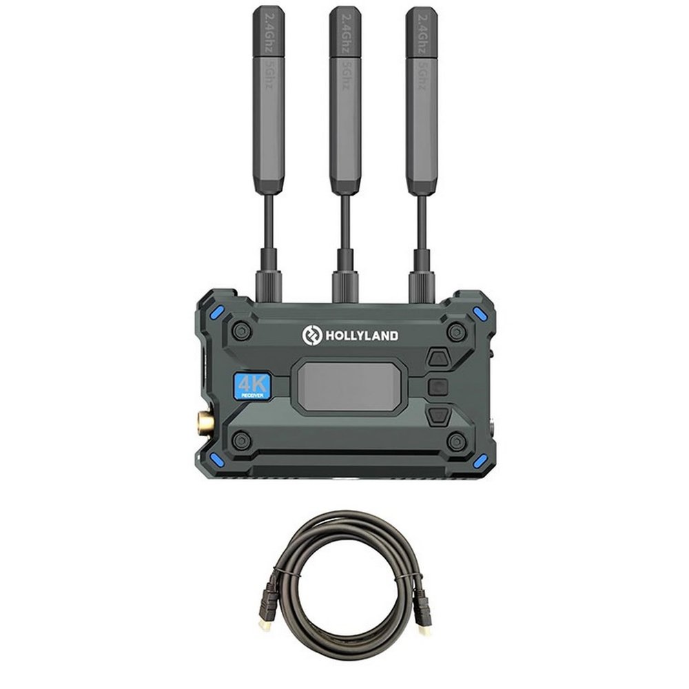 Hollyland Pyro S RX Wireless Video Transmission Receiver with Mustang AV HS-101 HDMI Cable