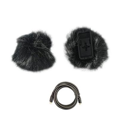 Hollyland Black Furry Windshield for Lark Max with Mustang AV HS-101 HDMI Cable