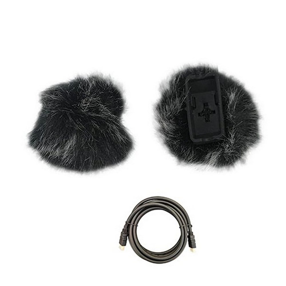 Hollyland Black Furry Windshield for Lark Max with Mustang AV HS-101 HDMI Cable