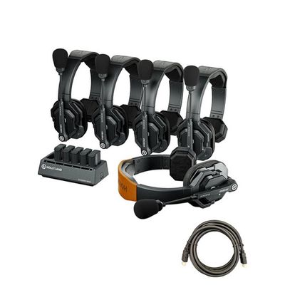 Hollyland Solidcom SE Full-Duplex Communication System with Mustang AV HS-101 HDMI Cable, 4 Remotes