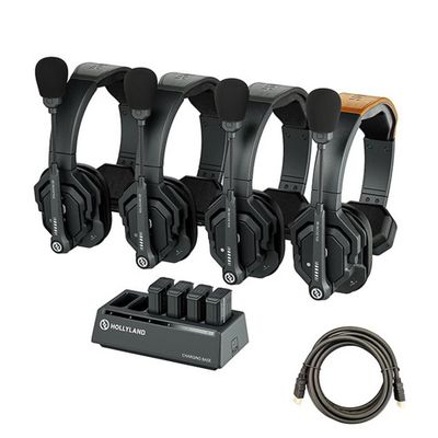 Hollyland Solidcom SE Full-Duplex Communication System with Mustang AV HS-101 HDMI Cable, 3 Remotes