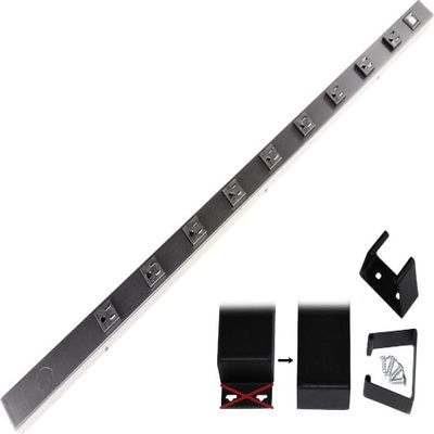 36" Hardwired Power Strip (NO Power Cord), 9 Tamper Resistant Outlets (NEMA 5-15R - NOT 20Amp), NO Ears (Without mounting tabs on Both Ends), USB, Black