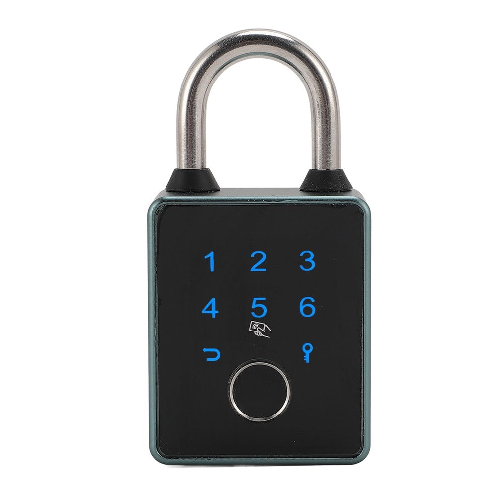Biometric Smart Padlock, Solid Construction, Weatherproof Fingerprint Padlock, Aluminum Alloy, AntiTheft for Indoor and Outdoor (TT Lock APP)