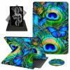 ACWDMKH Case for 7" Kindle Paperwhite 12th Generation 2024 & Kindle Colorsoft Signature Edition 2024,360 Degree Rotating Swivel Leather Stand Folio Cover with Auto Wake/Sleep,Peacock Feathers view 1