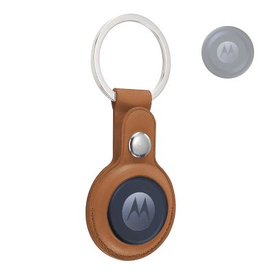 Case for Moto Tag/Tag 2 with Keychain,Portable Leather,Protective Accessories for GPS Item Finders Accessories,Anti-Scratch, Shockproof & Dustproof (Brown)