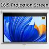 16:9 HD Manual Projector Screen with Auto Lock Home Theater Office Wall Mounted Ceiling Pull Down Projection Screen(60in(120x71cm)) view 2