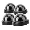 SASKATE 4pcs Dome Simulation Camera CCTV Dummy Fake Security Camera with Flashing Led Light (Black) view 4