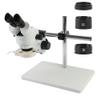 Microscope Kit 3.5X-90X Continuous Zoom Parfocal Binocular Stereo Microscope Boom Universal Bracket Stand56 LED Light for Phone PCB SMD Repair Microscope Lens Adapters(White) view 1