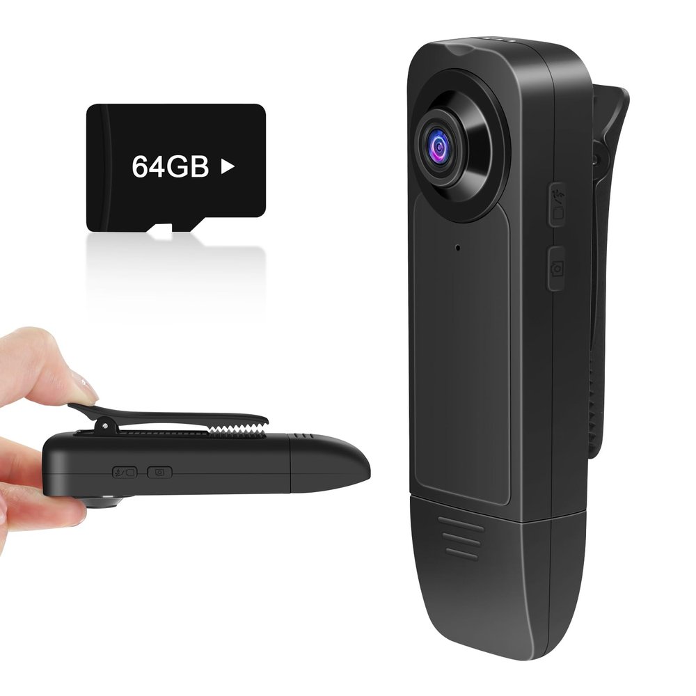 UYIKOO Mini Body Camera 1080P FHD Body Cam with Ultra-Wide Angle Lens, 360 Minutes for Recording Portable Wearable Camera with Night Vision for Work, Traveling and Outdoor Activities