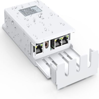 VIMIN 2-Port Outdoor PoE Gigabit Extender, 1 in 2 Out PoE Repeater with 1000Mbps, IEEE802.3af/at Compatible, IP65 Waterproof, Extend Additional 100m(328ft) of Power and Data Transmission, Plug & Play