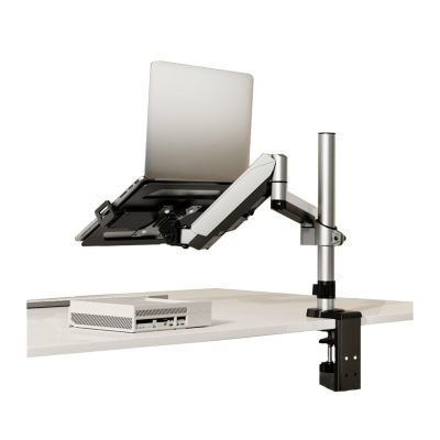 YXIANG56Q Monitor Desk 2 in 1 Laptop Desk Mount with Tray for 17-32" Monitor and 12-17" Laptop, Holds 19.8 lbs, Fully Adjustable Laptop Desk Arm with Clamp/Grommet Base Monitor Stand