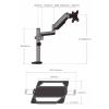 YXIANG56Q Monitor Desk 2 in 1 Laptop Desk Mount with Tray for 17-32" Monitor and 12-17" Laptop, Holds 19.8 lbs, Fully Adjustable Laptop Desk Arm with Clamp/Grommet Base Monitor Stand view 2