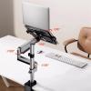 YXIANG56Q Monitor Desk 2 in 1 Laptop Desk Mount with Tray for 17-32" Monitor and 12-17" Laptop, Holds 19.8 lbs, Fully Adjustable Laptop Desk Arm with Clamp/Grommet Base Monitor Stand view 4