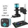 Lab Microscope Accessories 1080P HDMI VGA Industrial Digital Video Microscope Camera + 130X C Mount Lens + 56 LED Ring Light + Stand for PCB Soldering Electronics Repair(A) view 2