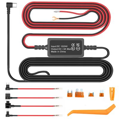 USB-C Hardwire Kit for Cobra Dash Cams,Compatible Cobra SC Series Dash Cameras SC120SC 220CSC 250RDC 5V/3A Output,Cobra Dashcam Charger Power Cord with Parking Mode and Motion Detection
