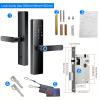 Tuya App WiFi Digital Electronic Smart Door Lock, with Fingerprint Smart Card Password Key Unlocking, Safe and Convenient, Suitable for Modifying Various Doors view 2