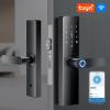Tuya App WiFi Digital Electronic Smart Door Lock, with Fingerprint Smart Card Password Key Unlocking, Safe and Convenient, Suitable for Modifying Various Doors view 3