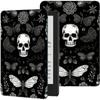 Case for 7" All-New Kindle Paperwhite (12th Generation, 2024) and Kindle Colorsoft Signature Edition Slim Lightweight PU Leather Adjustable Smart Shell Cover with Auto Wake/Sleep, Skull Butterfly Moth view 1
