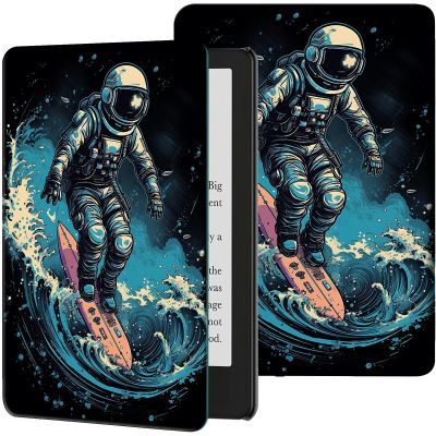 Case for 7" All-New Kindle Paperwhite (12th Generation, 2024) and Kindle Colorsoft Signature Edition Slim Lightweight PU Leather Adjustable Smart Shell Cover with Auto Wake/Sleep, Art Space Mans