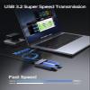 ORICO M.2 NVMe Docking Station Dual-Bay SSD Cloner USB A/C to NVMe SSD Enclosure Aluminum M.2 Duplicator for PCIe M-Key SSDs Max Up to 8TB Tool Free-M2P2 view 3