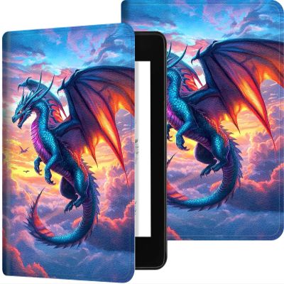 for Kindle Paperwhite 2024 Case, Slim Shockproof Protective Cover with Stand Auto Sleep/Wake Fits Kindle 72024 Paperwhite Case for Kindle 12th Gen & Colorsoft Signature Edition, Dragon