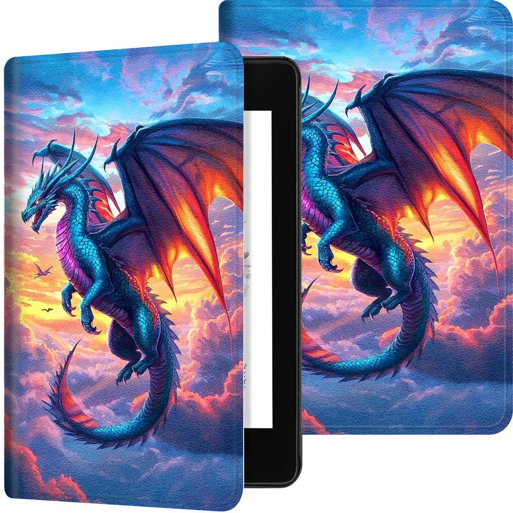 for Kindle Paperwhite 2024 Case, Slim Shockproof Protective Cover with Stand Auto Sleep/Wake Fits Kindle 72024 Paperwhite Case for Kindle 12th Gen & Colorsoft Signature Edition, Dragon