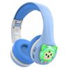 Riwbox CB-7S Kids Wireless Headphones,with Safe Volume Control 74/85/95dB,LED Glow Lights,50H Playtime,Bluetooth V5.3,Built-in Mic, TF Card Slot,for Travel/School/Phone/Laptop(Blue&Grey) view 1