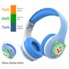 Riwbox CB-7S Kids Wireless Headphones,with Safe Volume Control 74/85/95dB,LED Glow Lights,50H Playtime,Bluetooth V5.3,Built-in Mic, TF Card Slot,for Travel/School/Phone/Laptop(Blue&Grey) view 3
