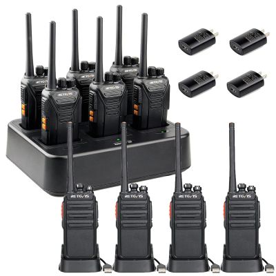 Retevis RT27 Walkie Talkies 6 Pack and H777S Walkie Talkies 4 Pack, Heavy Duty Two Way Radios, with Six-Way Charger,Rugged 2 Way Radio, for School Construction Site Manufacturing Restaurant