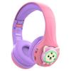 Riwbox CB-7S Kids Wireless Headphones,with Safe Volume Control 74/85/95dB,LED Glow Lights,50H Playtime,Bluetooth V5.3,Built-in Mic, TF Card Slot,for Travel/School/Phone/Laptop(Pink&Purple) view 1