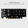 Wuden 4X PCIE X16 to M.2 M-Key NVMEx4 SSD 2U Server Riser Card Double-Sided 4-Disk NVME PCI-EX16 Split Card view 2