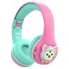 Riwbox CB-7S Kids Wireless Headphones,with Safe Volume Control 74/85/95dB,LED Glow Lights,50H Playtime,Bluetooth V5.3,Built-in Mic, TF Card Slot,for Travel/School/Phone/Laptop (Pink&Green) view 1