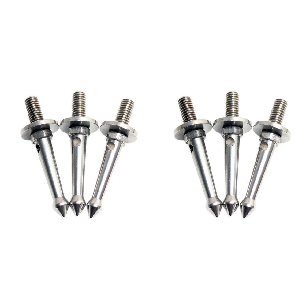 Wuden 6Pcs Stainless 3/8 Inch Tripod Foot Spikes for Softer Looser Terrain Spikes for ///, Etc.Tripod