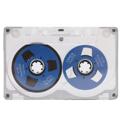 Reel to Reel Blank Cassette Tape for Music Recording, Blank Sound Cassette Tape DIY Homemade 55 Minutes Aluminum Empty Cassette Tape for Music Recording (Silver Frame Blue Plate)