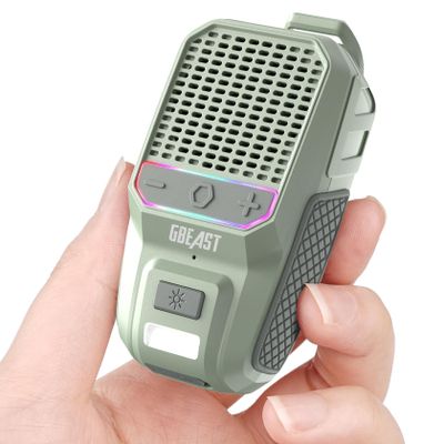 GBEAST Wearable Bluetooth Speaker, Clip-On Mini Portable Speakers All Day Playtime Waterproof Built-in Mic for Hands-Free Music/Calls Bluetooth Speaker with RGB/Flashlight for Jobsite/Outdoor/Golf