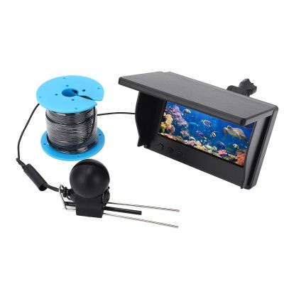 1080P Underwater Fishing Camera with 195 Wide Angle Lens, 4.3in Screen, Ultra Bright Sunshade, Portable Fish Finder for Ice Fishing