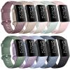 [10 Pack] Soft Silicone Wristbands Compatible with Fitbit Charge 4 Bands, Sports Replacement Straps for Fitbit Charge 4 / Fitbit Charge 3 / Charge 3 SE Women Men (Large, 10 Pack D) view 1