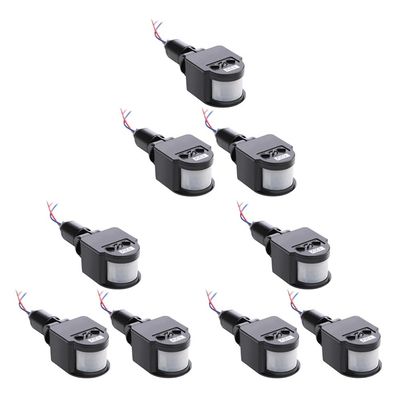 Wuden 9 Pcs Black Motion Detectors Motion Sensor Light Switch Outdoor Pir Direct Current 12V Motion Sensor Pir Sensor